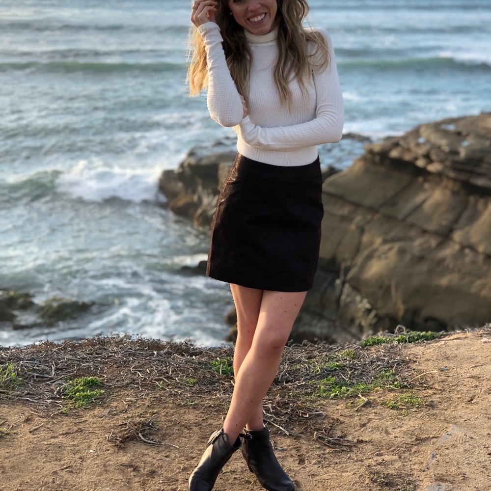 NWOT FP Modern Femme Vegan Suede Mini Skirt